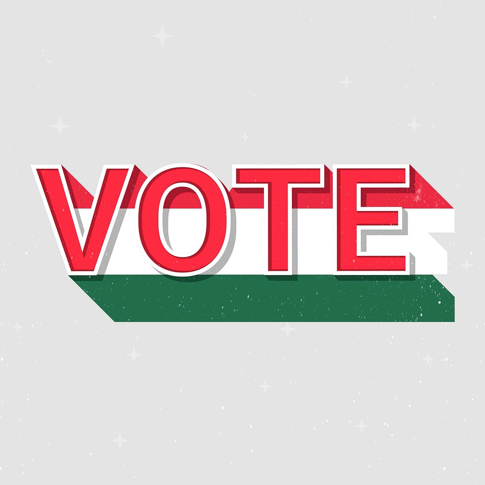Vote message election Hungary flag illustration