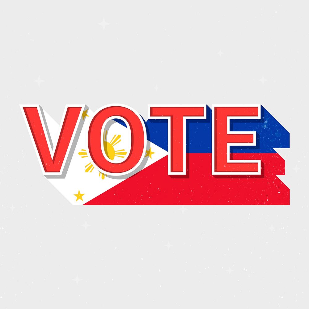 Philippines flag vote text psd election