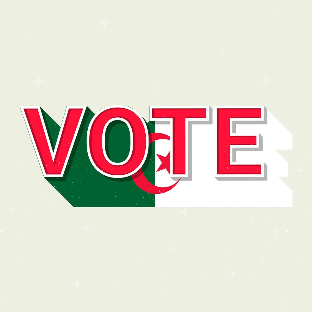 Vote message election Algeria flag illustration