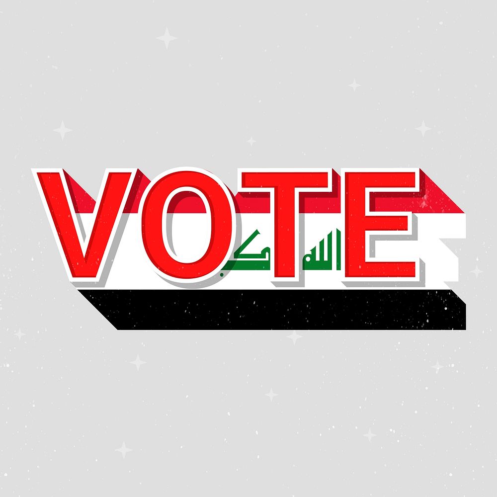 Vote message election Iraq flag illustration