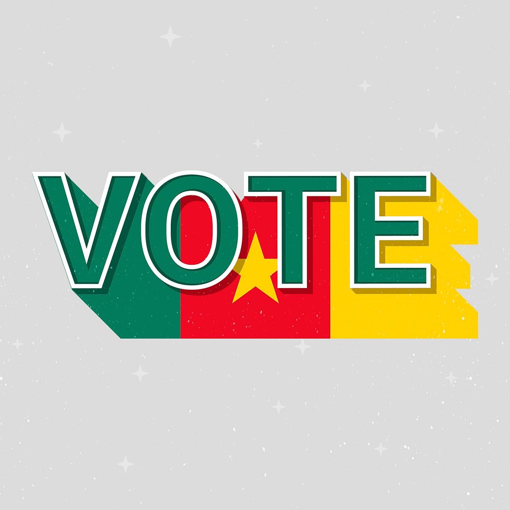 Vote message election Cameroon flag illustration