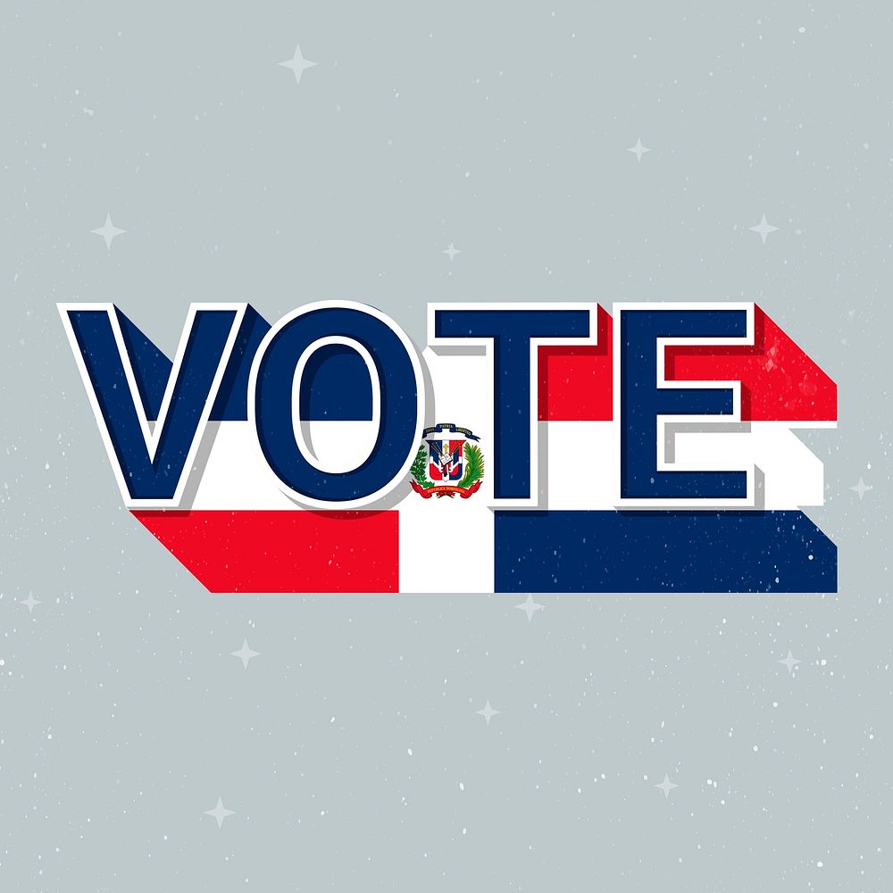 Dominican Republic flag vote text psd election