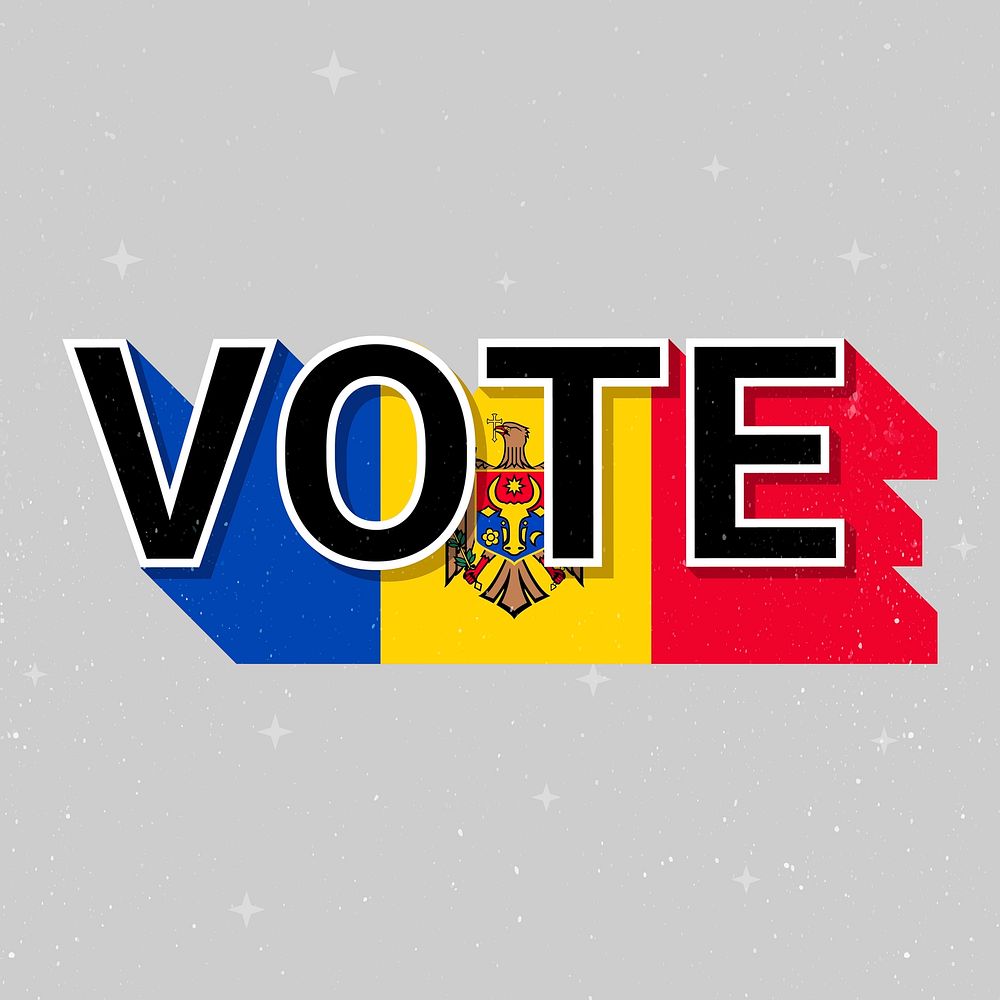 Vote message election Moldova flag illustration