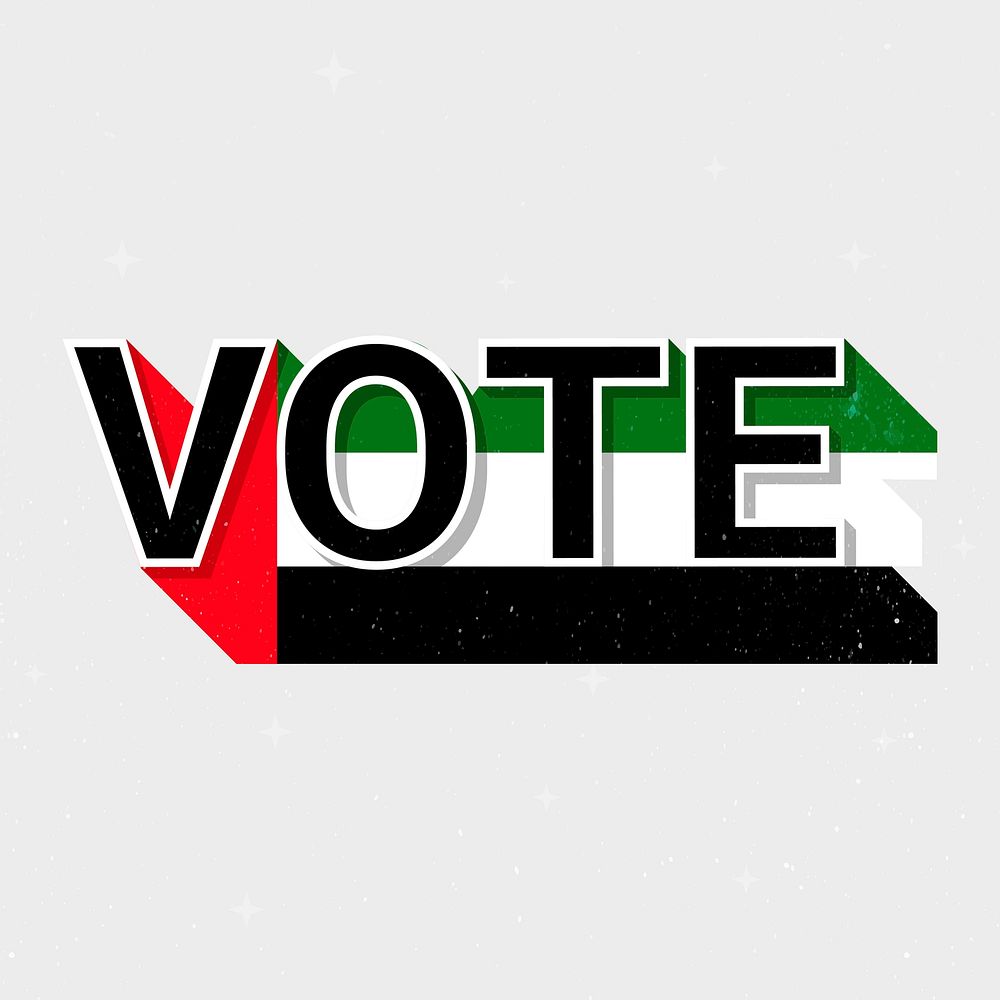 Vote message election United Arab Emirates flag illustration