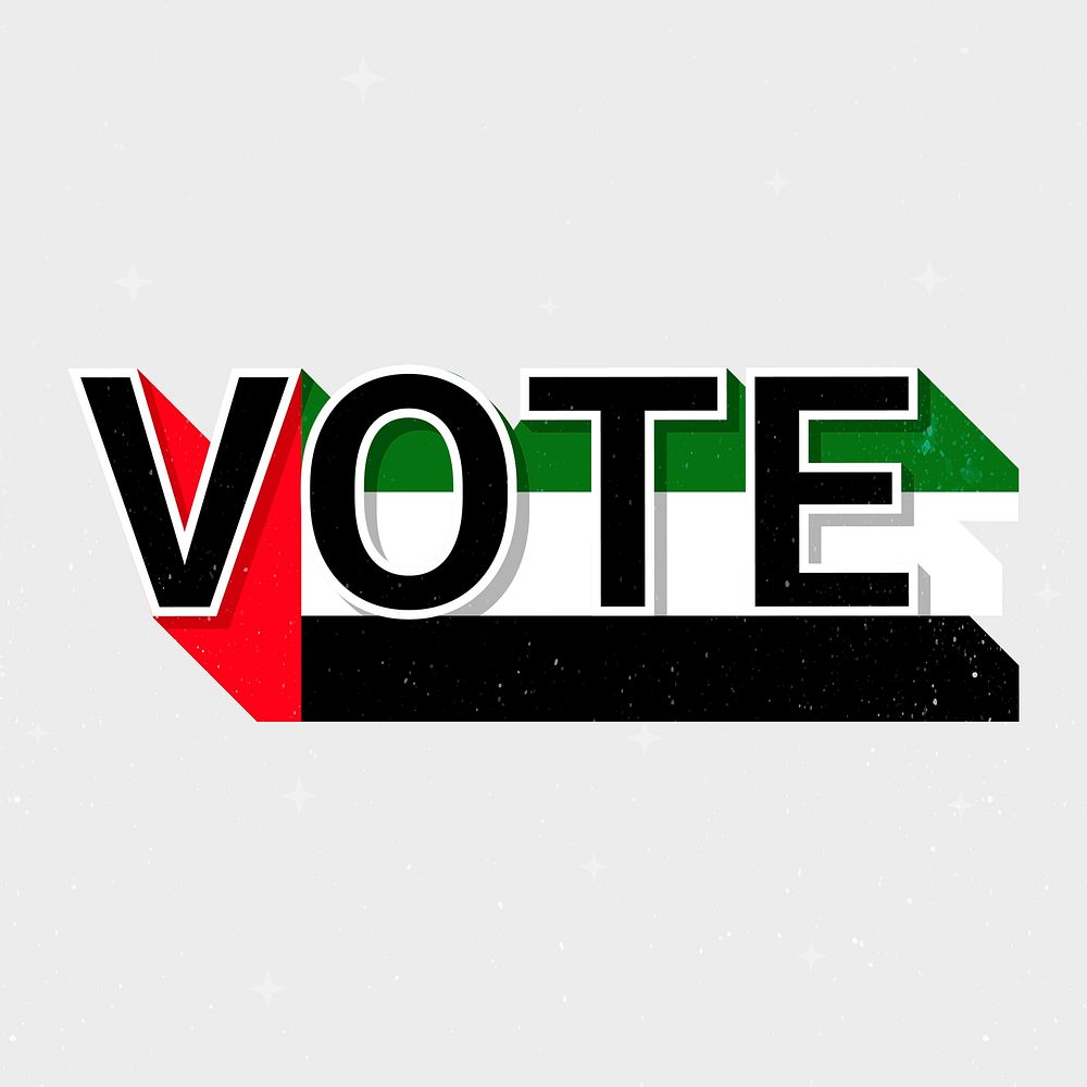 United Arab Emirates election vote text vector democracy