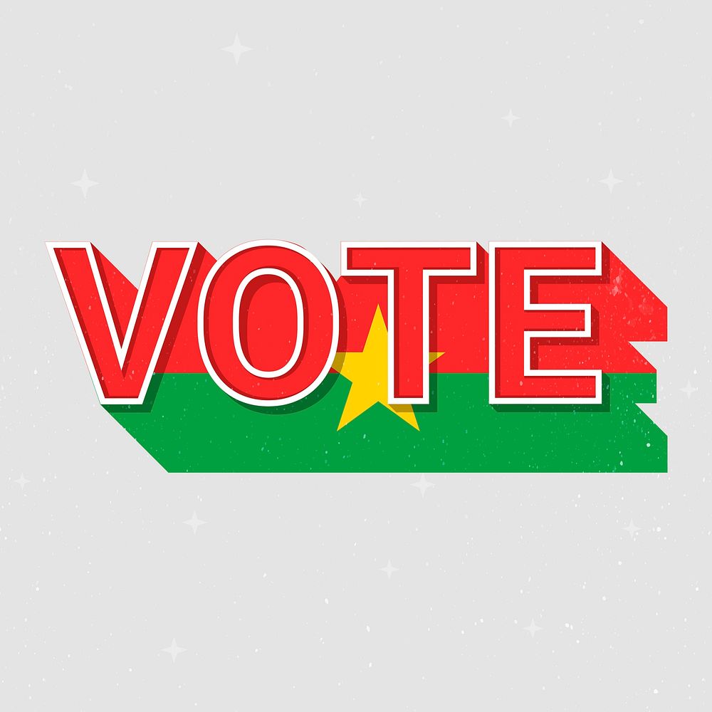Burkina Faso flag vote text psd election