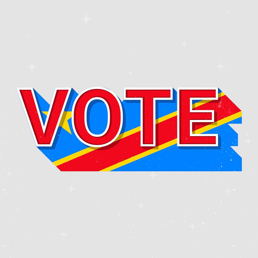 Vote message election Congo flag illustration