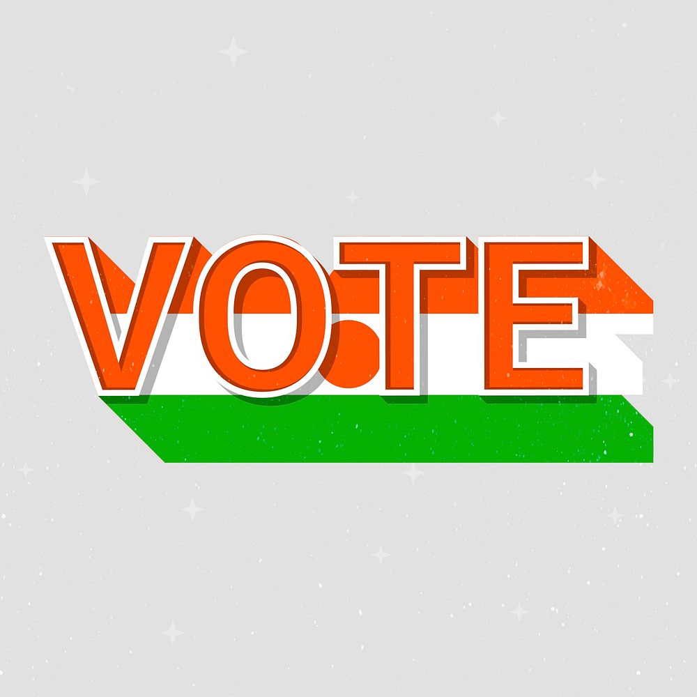 Vote message election Niger flag illustration