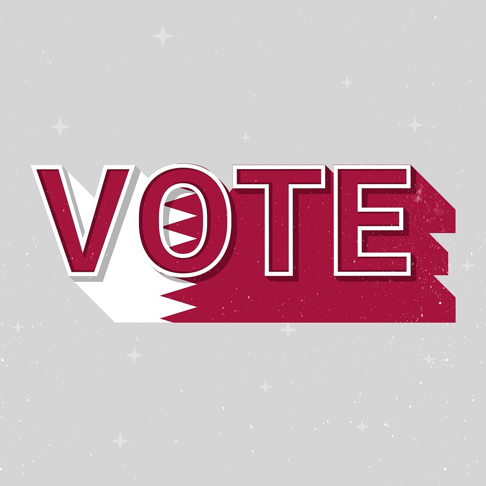 Vote message election Qatar flag illustration