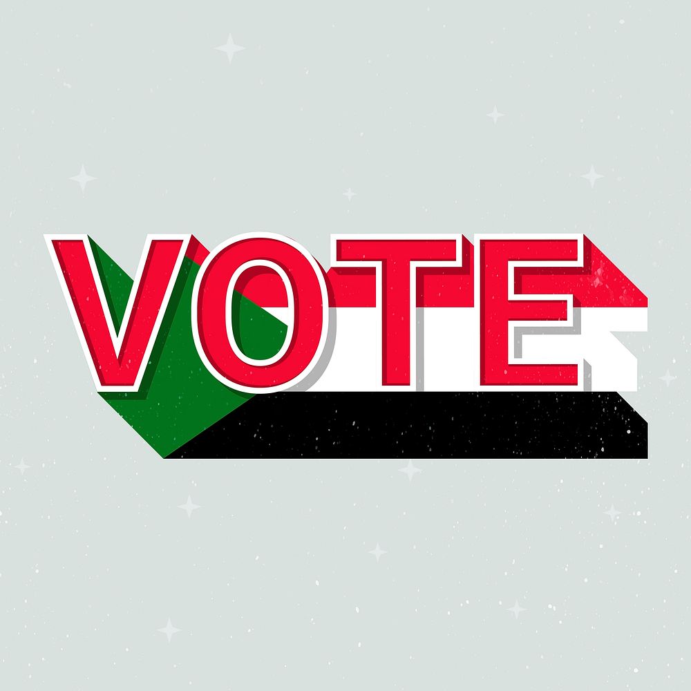 Vote message election Sudan flag illustration
