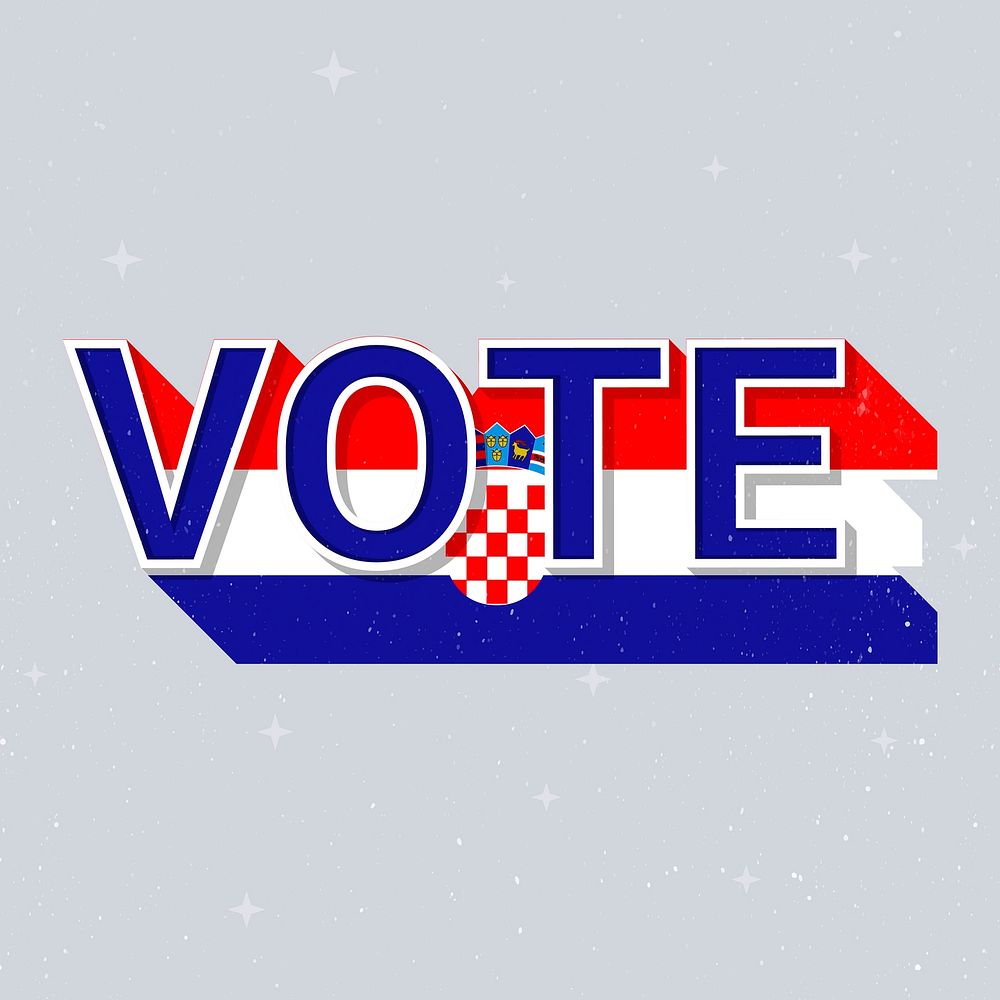 Croatia election vote text vector democracy