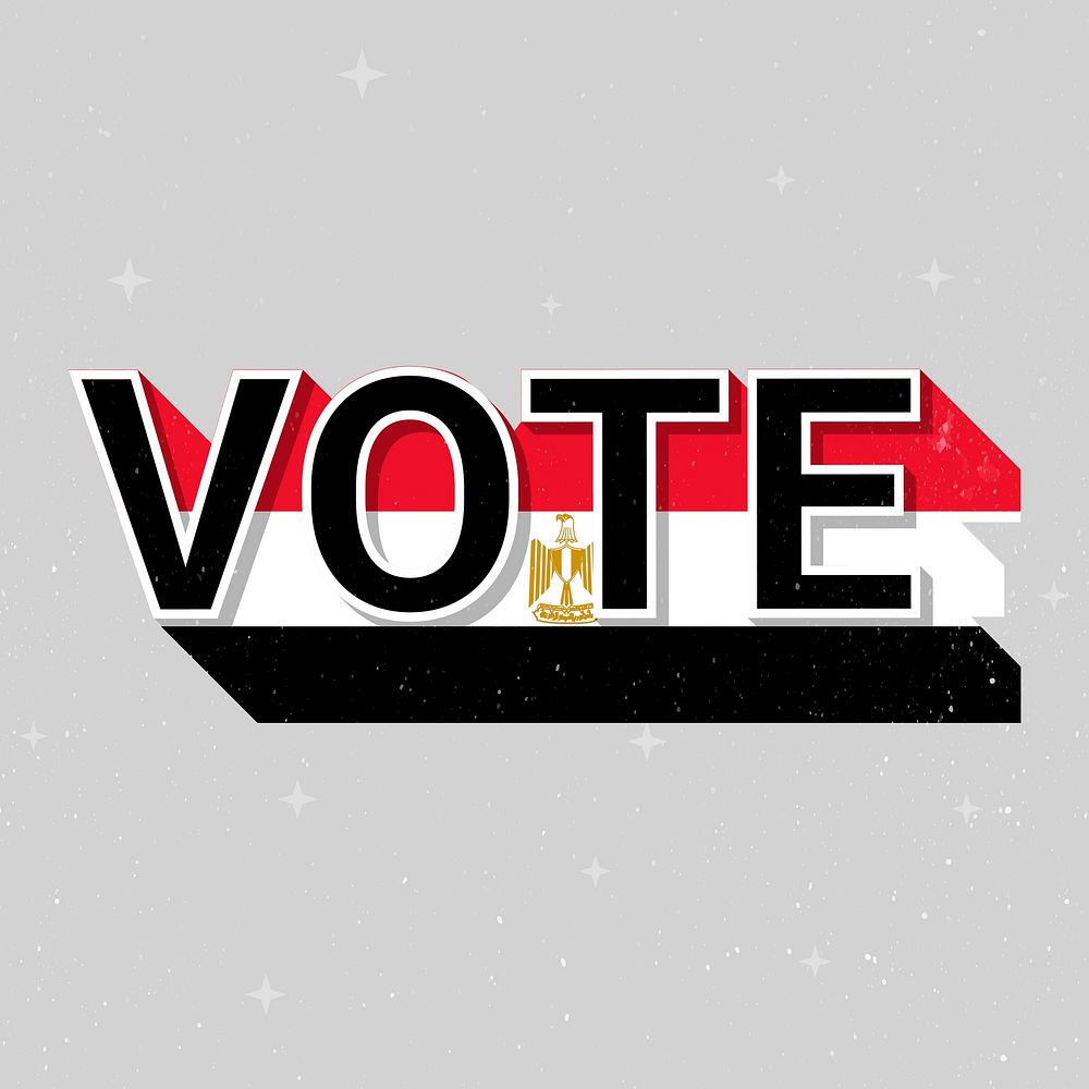 Vote message election Egypt flag illustration