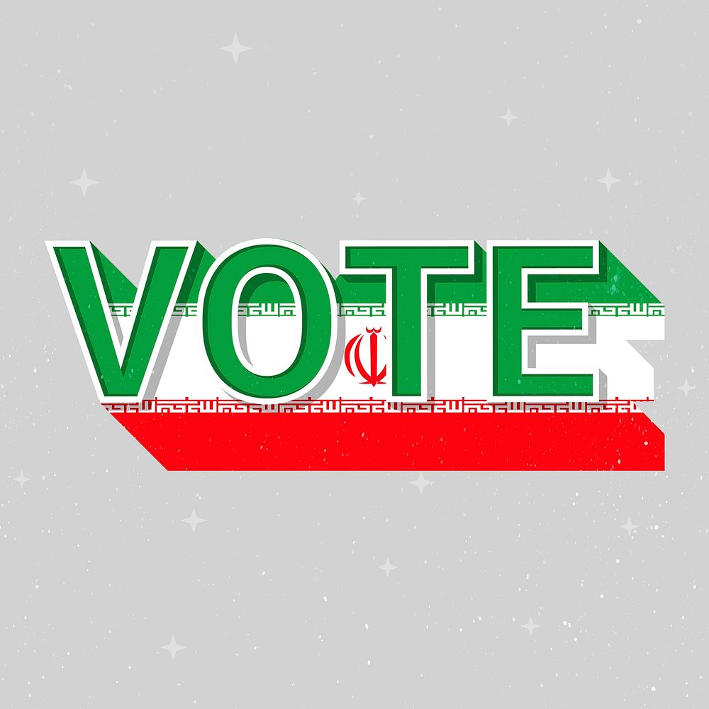 Vote message election Iran flag illustration