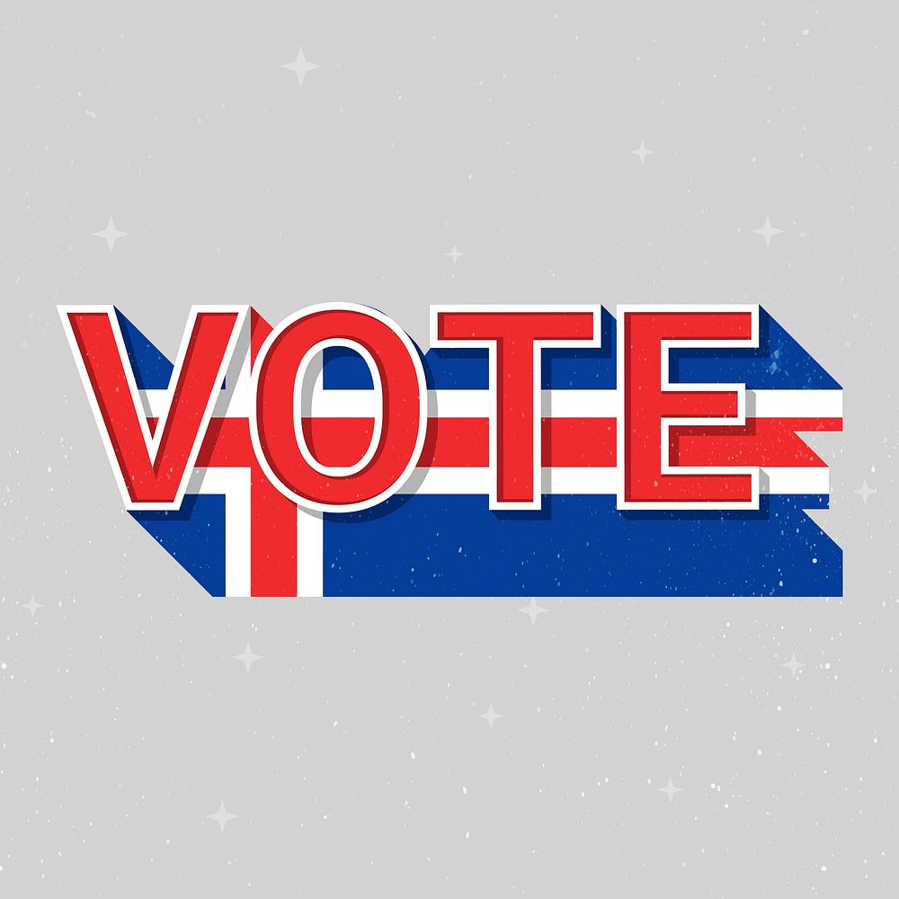 Vote message election Iceland flag illustration