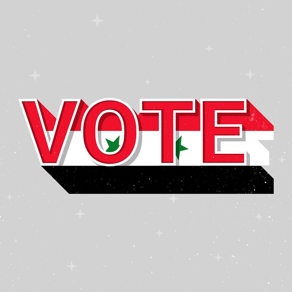 Syria election vote text vector democracy