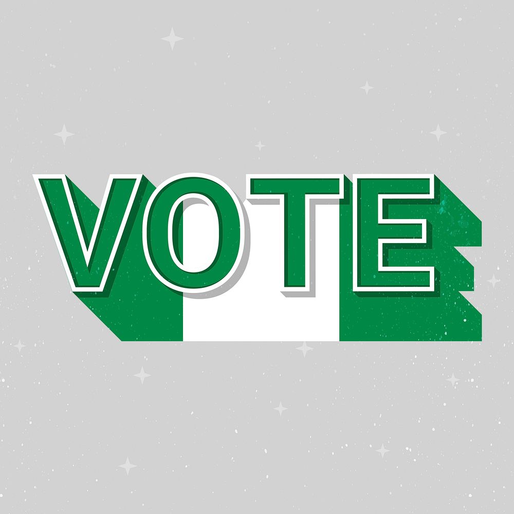 Nigeria flag vote text psd election