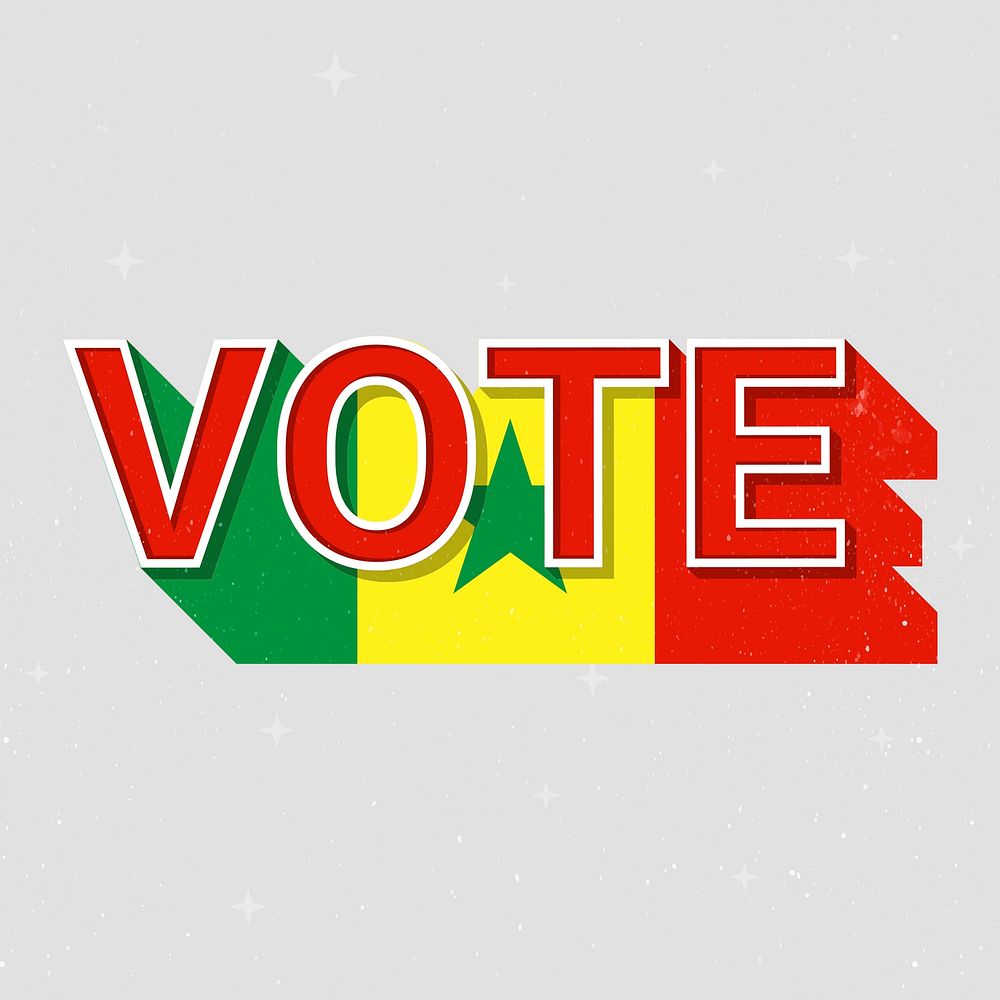 Vote message election Senegal flag illustration