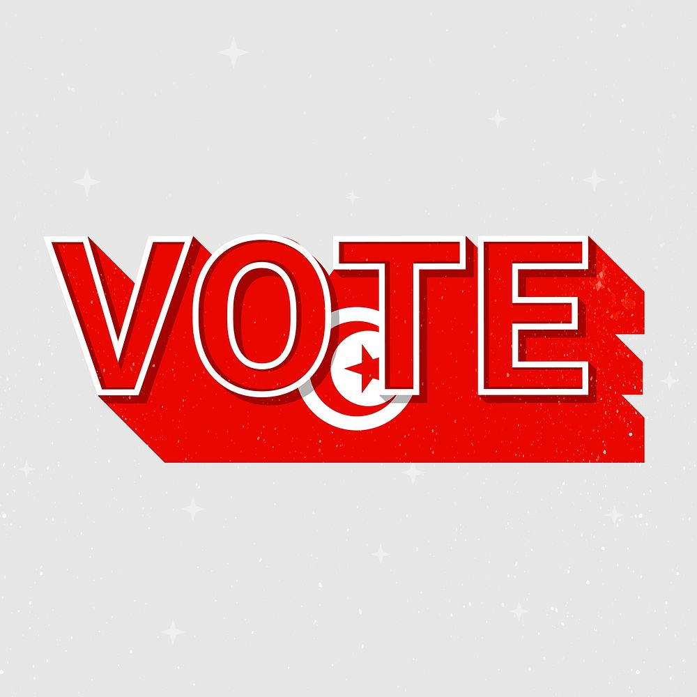 Vote message election Tunisia flag illustration