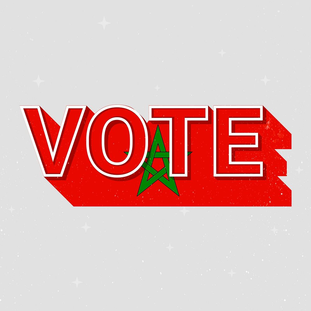 Vote message election Morocco flag illustration