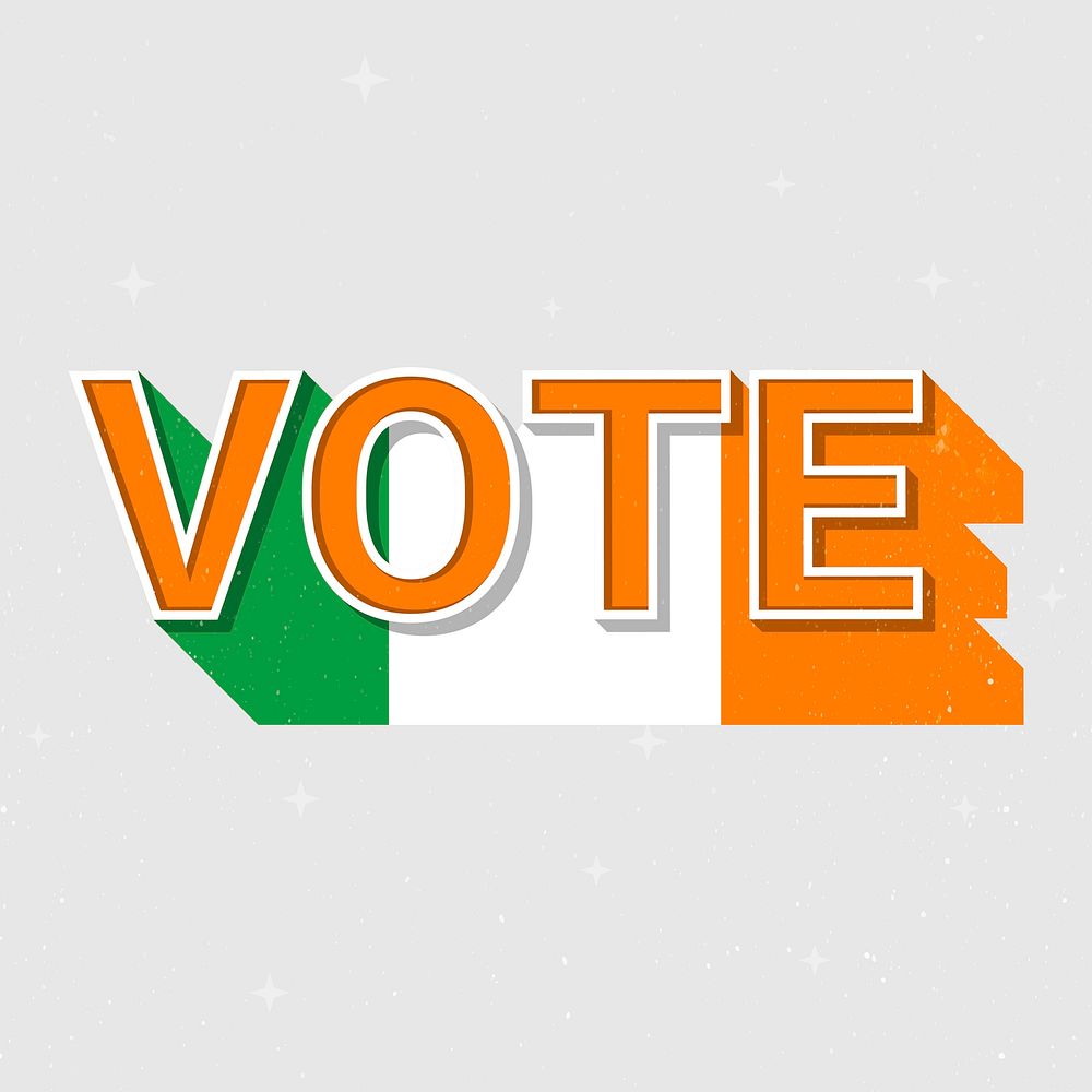 Ireland election vote text vector democracy