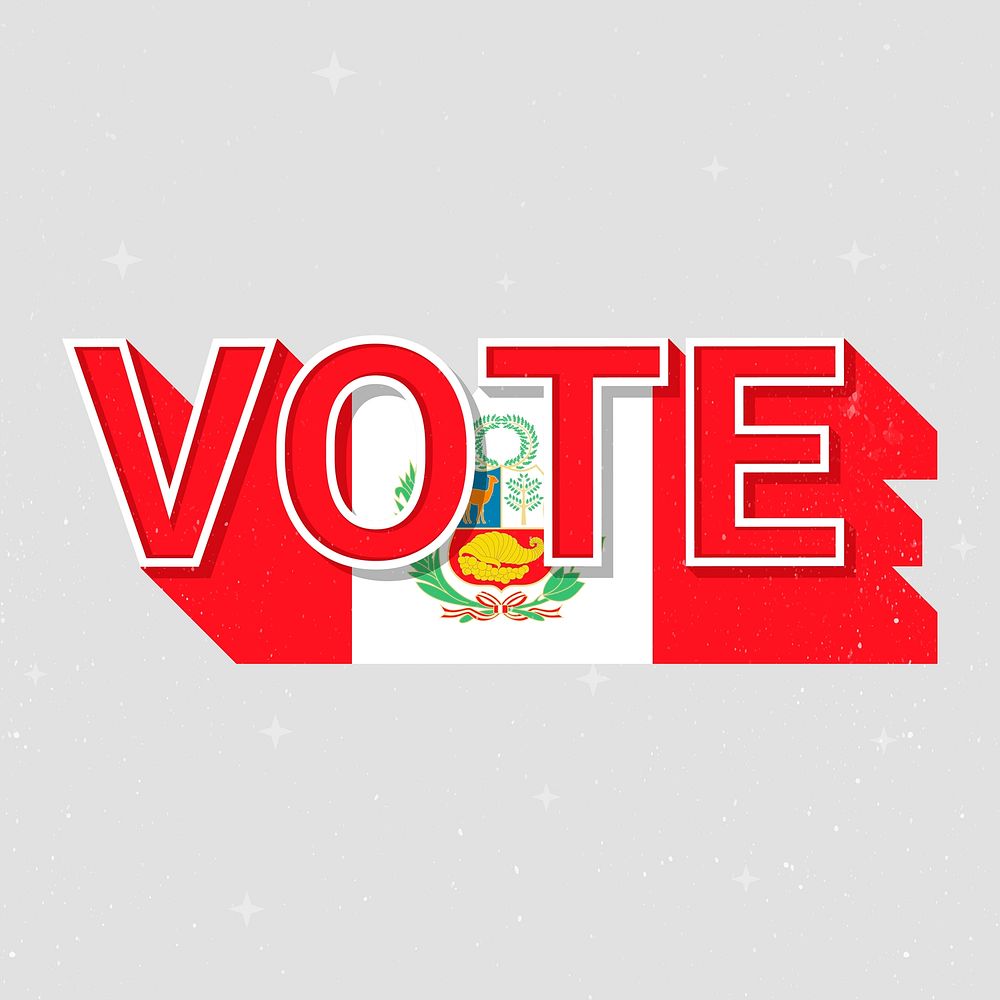 Vote message election Peru flag illustration