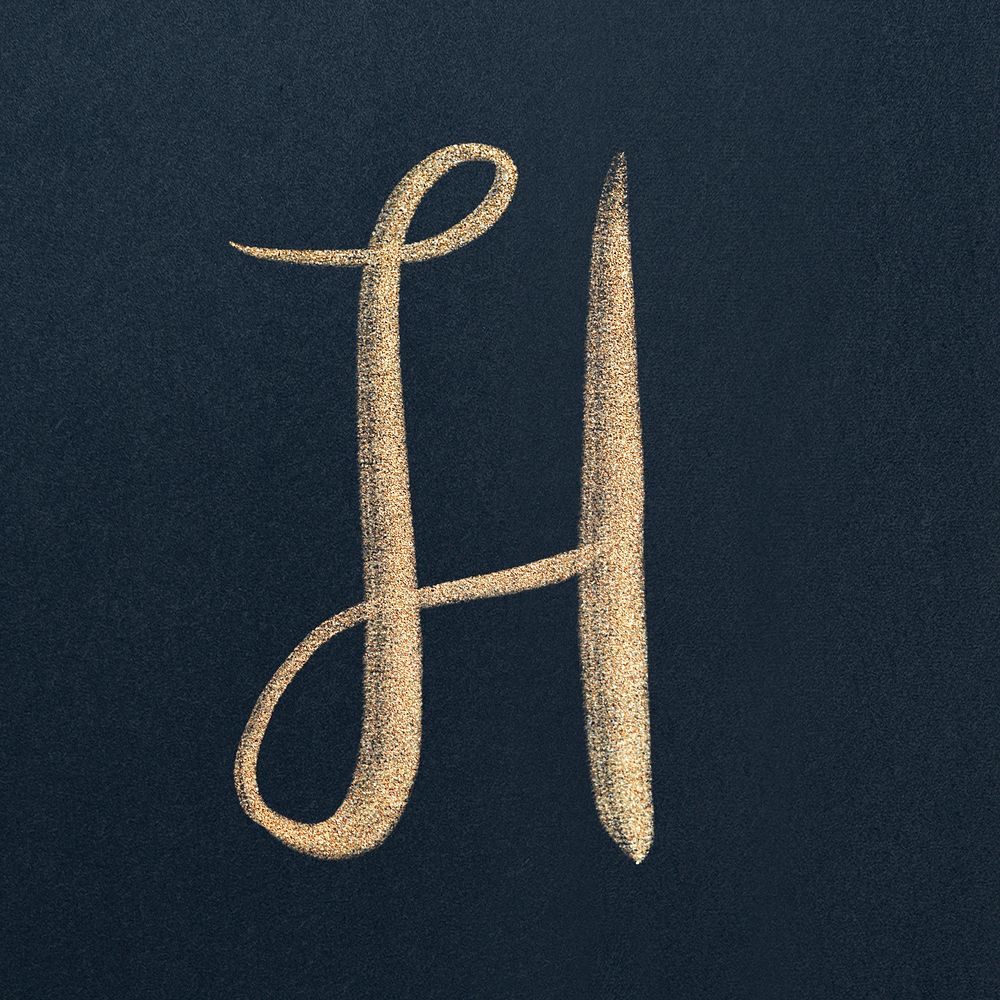 Letter H cursive typography font