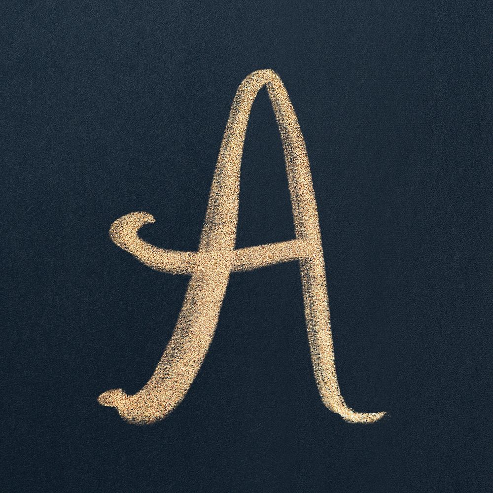 Letter A cursive typography font