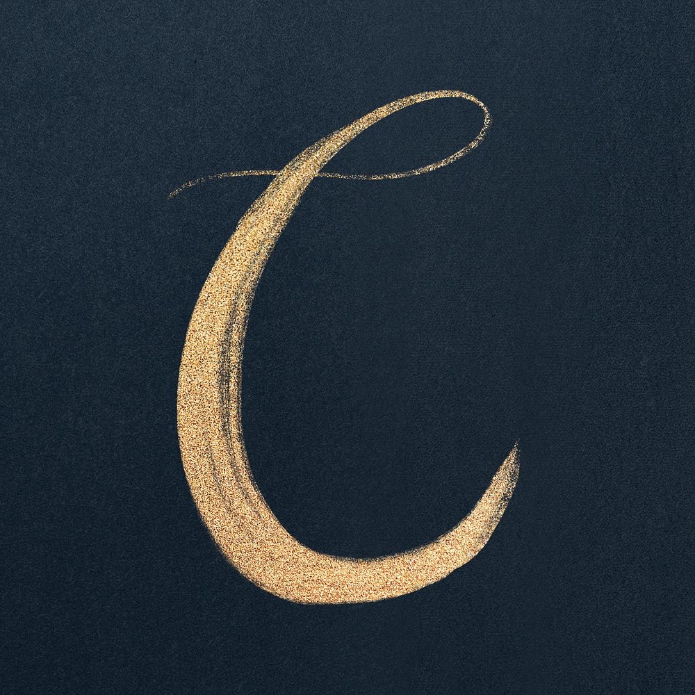 Hand drawn letter C lettering typography font