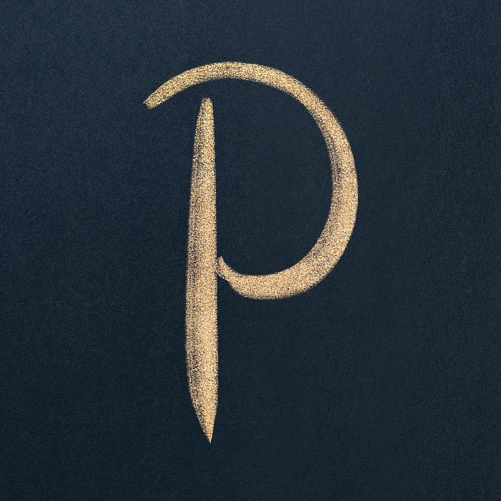 Letter P cursive typography font