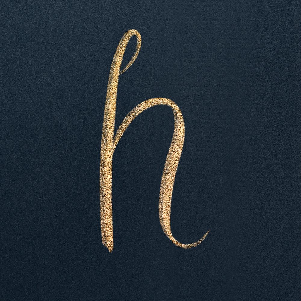 Calligraphy letter H typography font