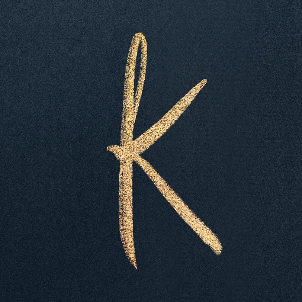 Hand drawn letter K psd lettering typography font