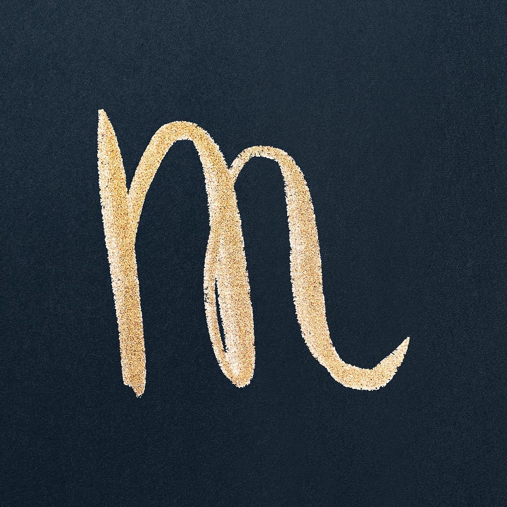 Hand drawn letter M vector lettering typography font