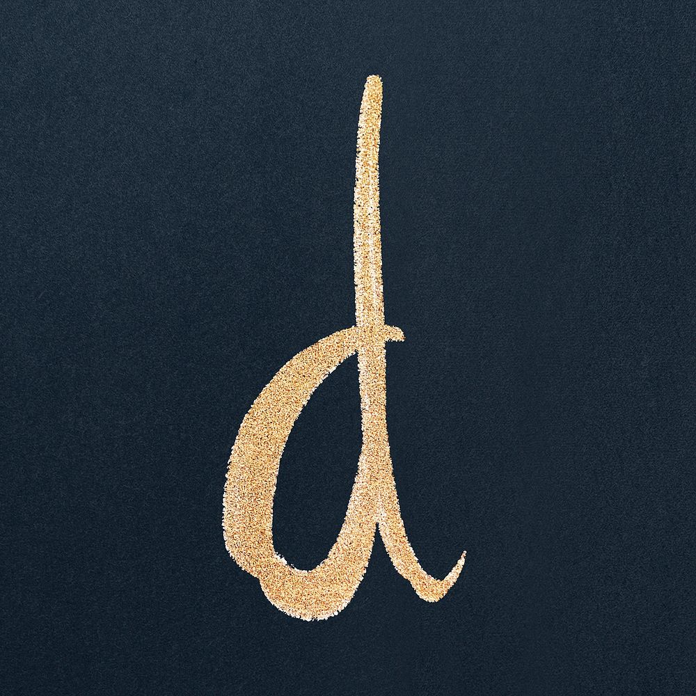 Vector calligraphy letter D typography font