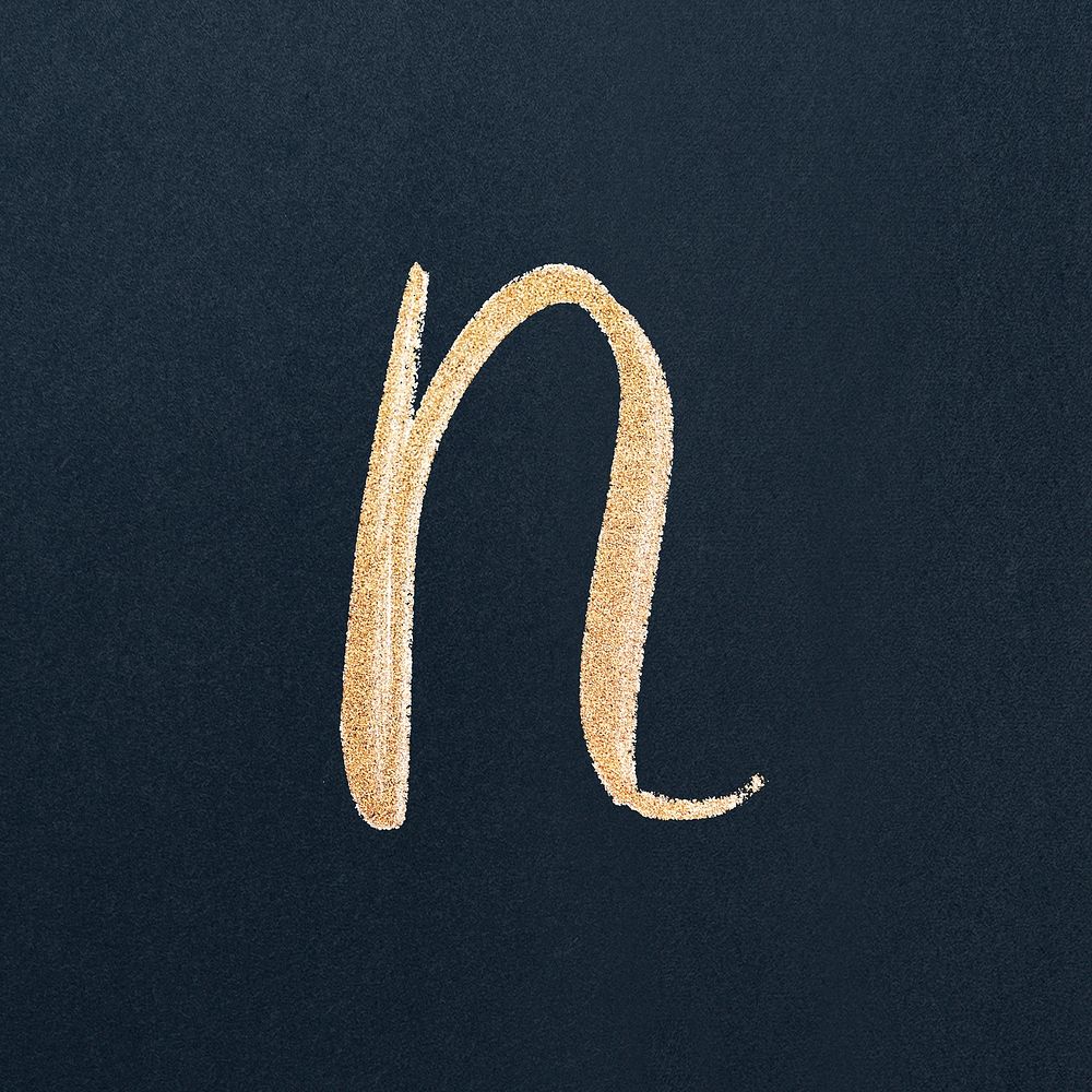 Vector calligraphy letter N typography font
