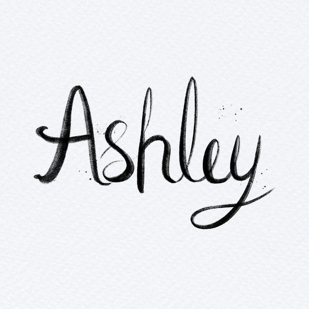 Hand drawn Ashley psd font typography