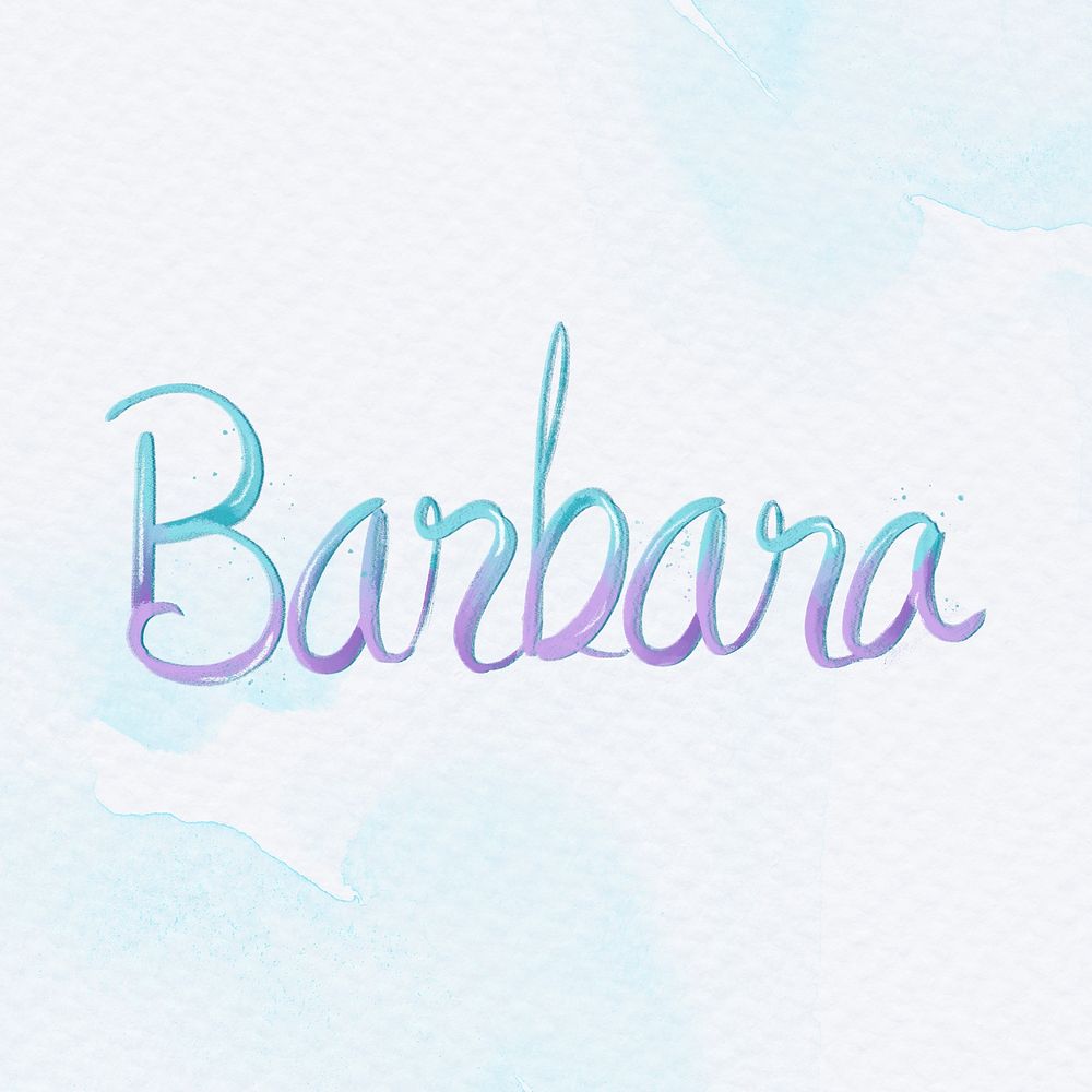Barbara name psd hand lettering font