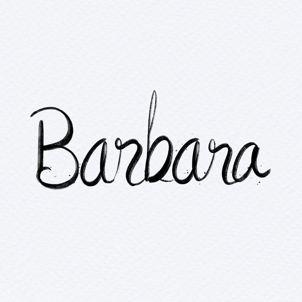 Hand drawn Barbara psd font typography