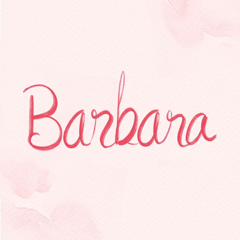 Pink Barbara name psd word typography