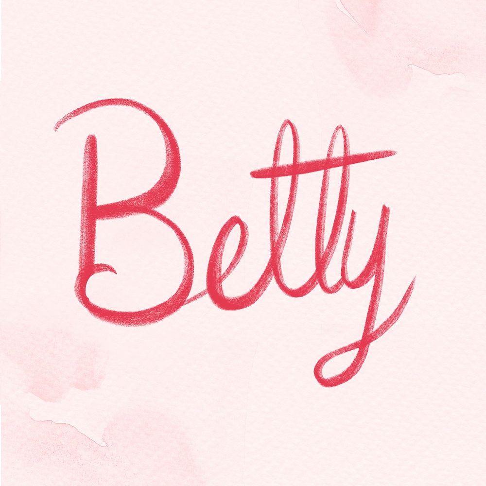 Betty name psd hand lettering font