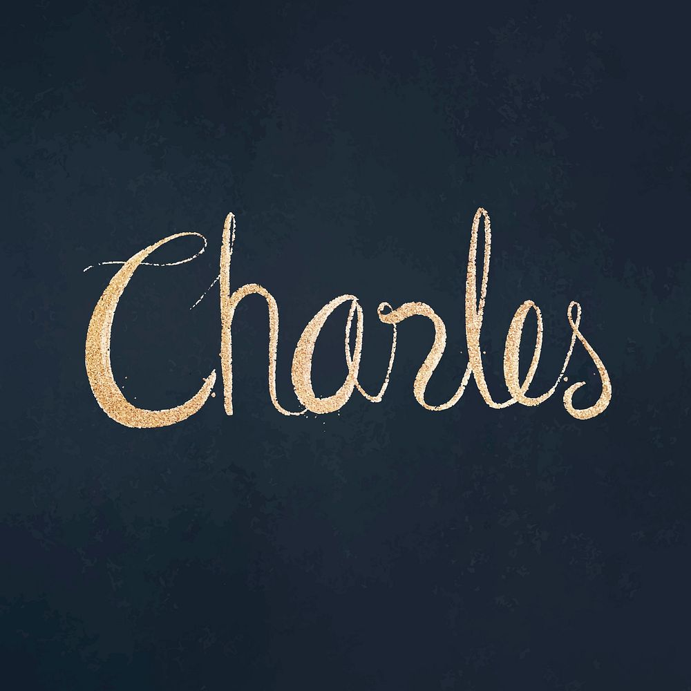 Charles shiny gold vector font typography