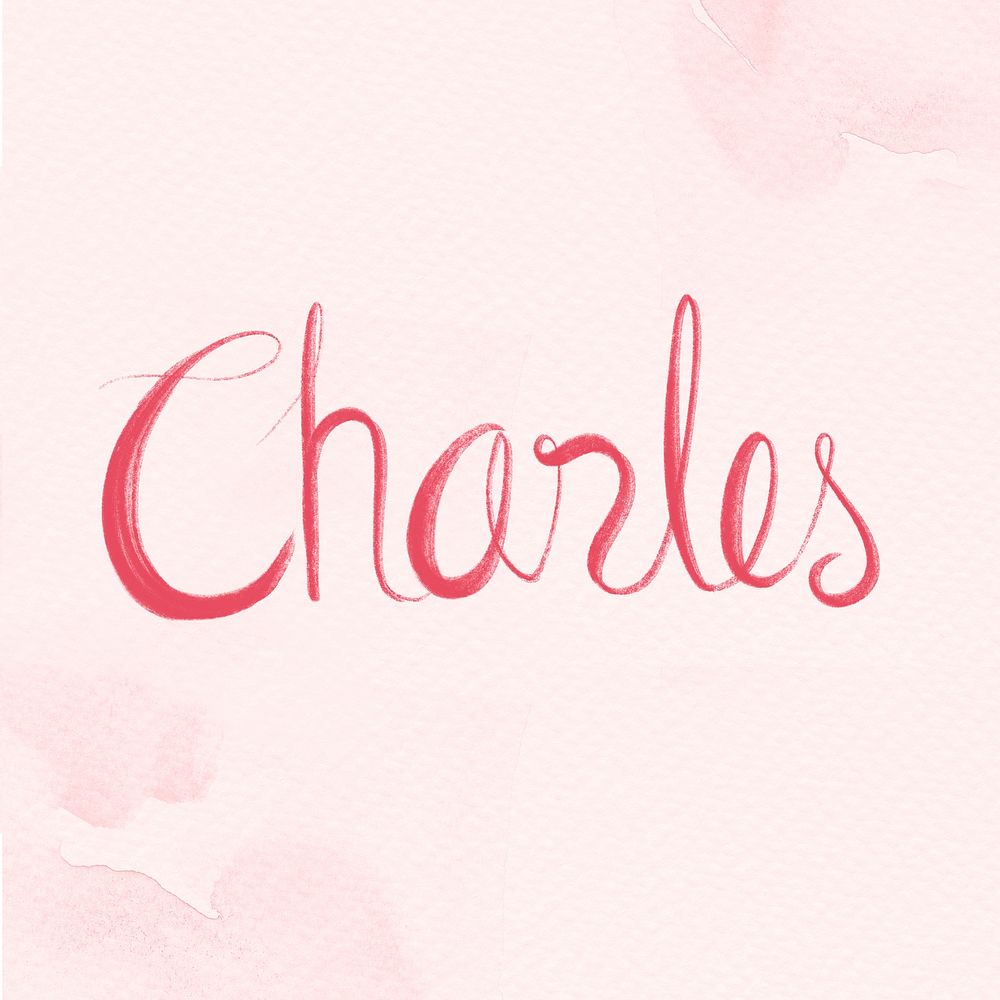 Pink Charles name word psd typography