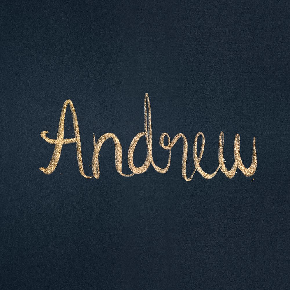 Gold font Andrew psd name typography