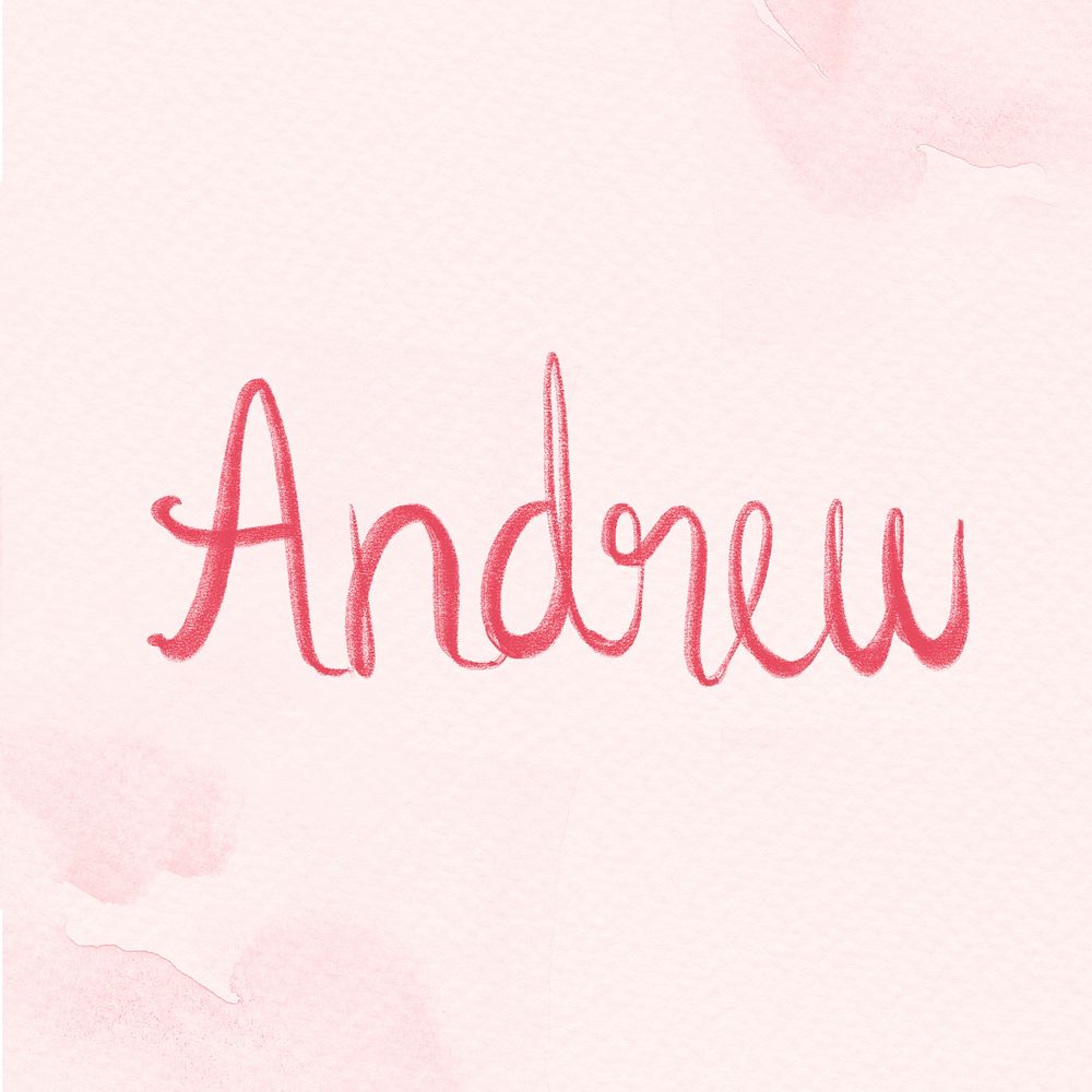 Pink font Andrew name typography