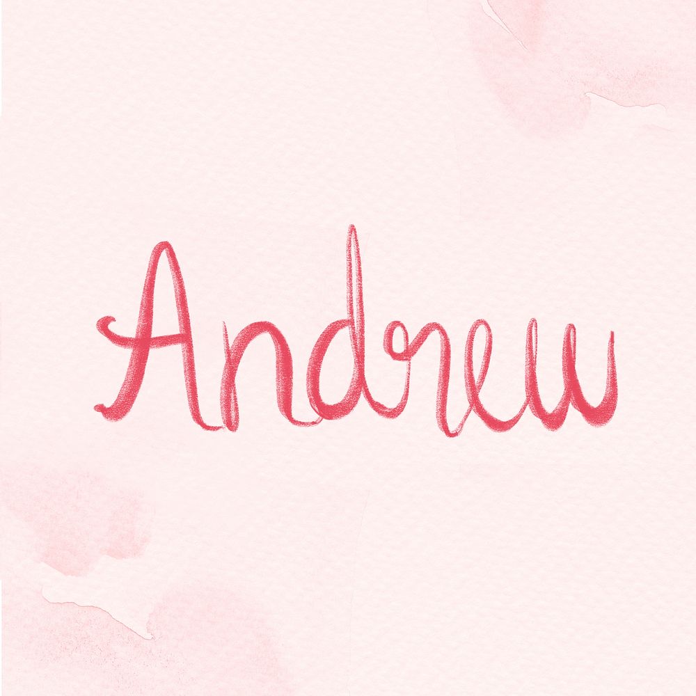 Pink font Andrew psd name typography