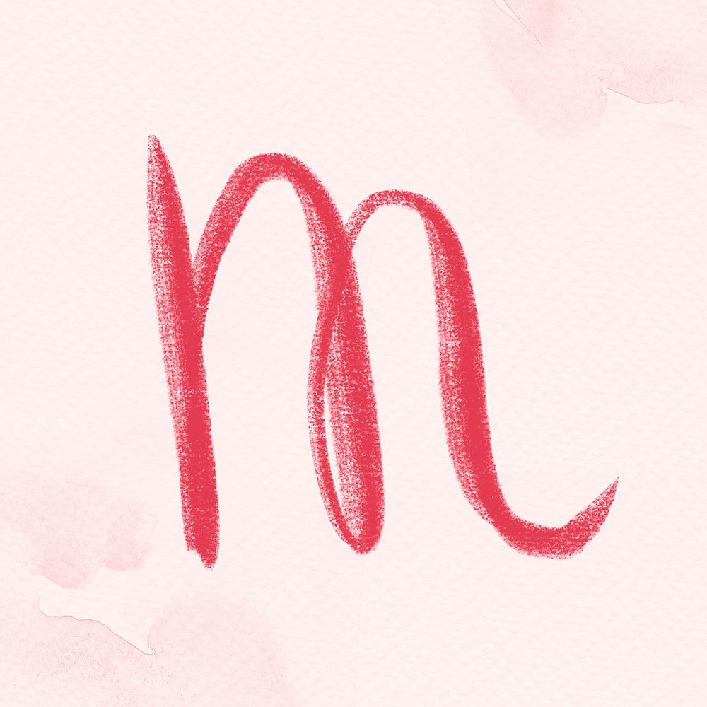 Letter m cursive hand drawn typography font