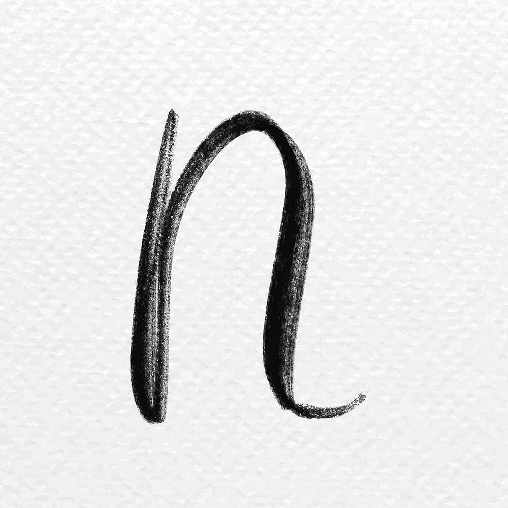 Cursive letter n vector lowercase typography