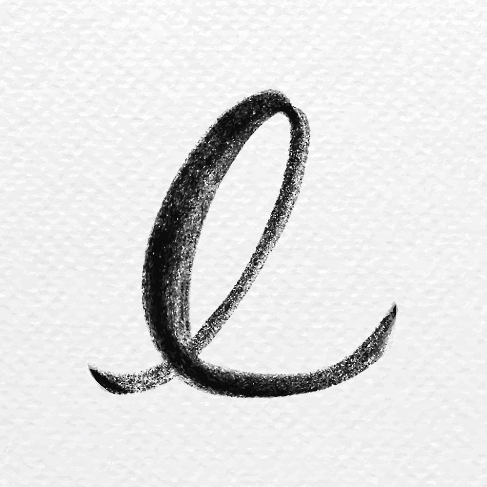 Cursive letter e vector typography