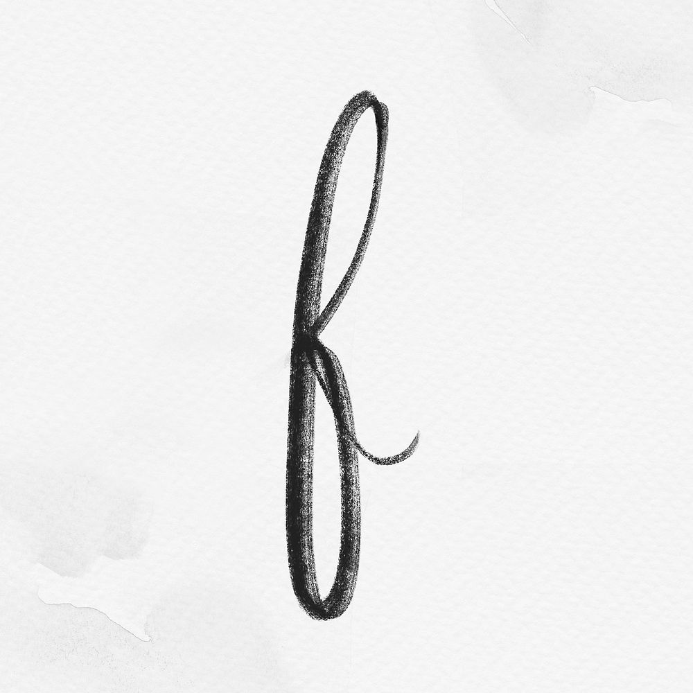 Letter f cursive hand drawn typography font