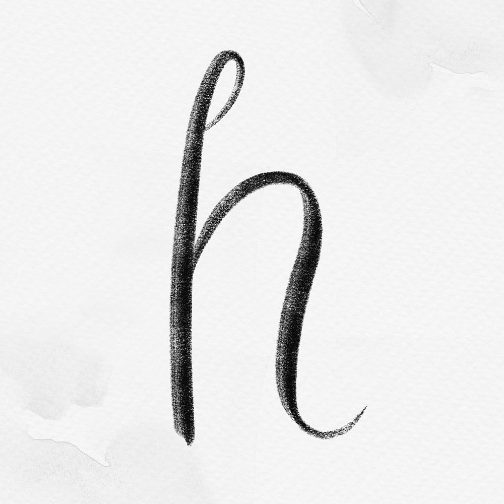 Letter h cursive hand drawn typography font