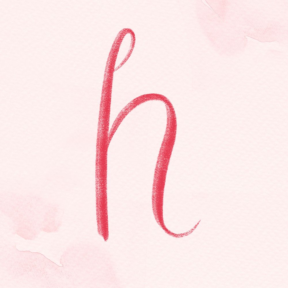Letter h cursive hand drawn typography font